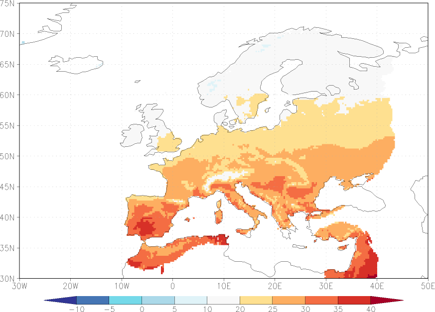 maximum temperature summer (June-August)  observed values