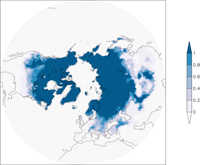 snow cover (northern hemisphere) winter (December-February)  observed values