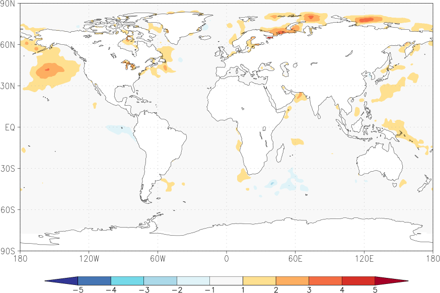 sea surface temperature anomaly summer (June-August)  w.r.t. 1982-2010