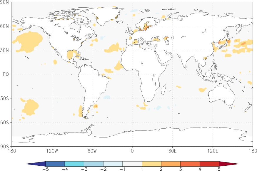 sea surface temperature anomaly spring (March-May)  w.r.t. 1982-2010