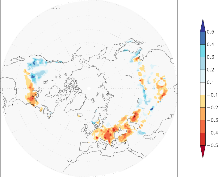 snow cover (northern hemisphere) anomaly winter (December-February)  w.r.t. 1981-2010