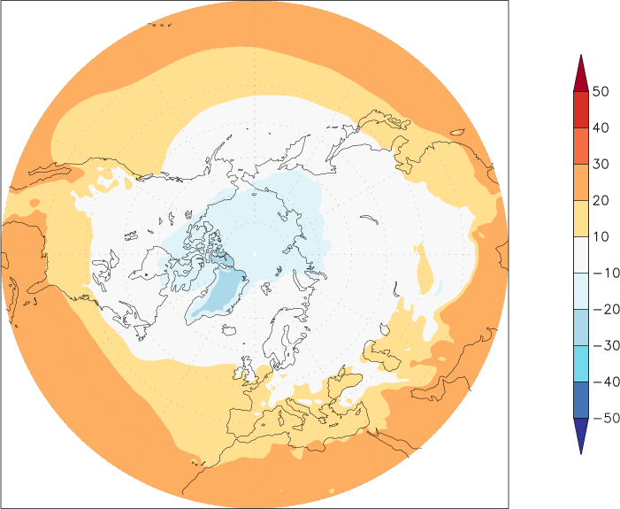 temperature (2m height, northern hemisphere) January-December  observed values