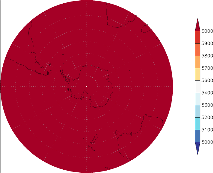 500mb height (southern hemisphere) January-December  observed values