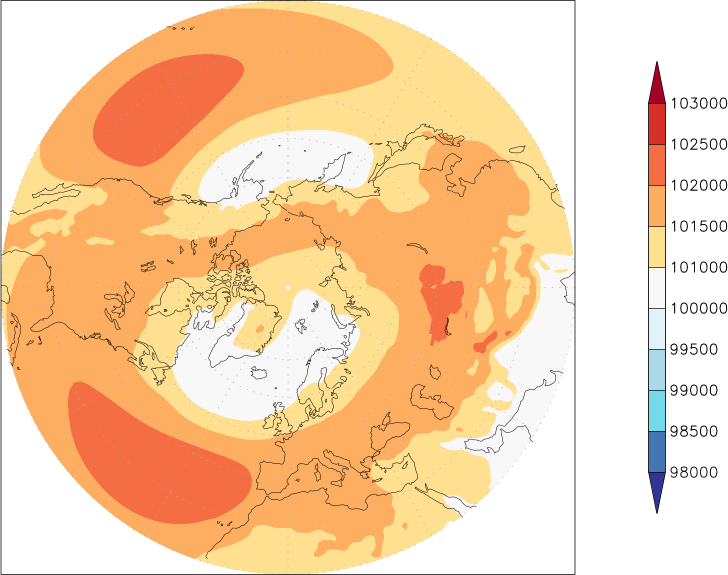 sea-level pressure (northern hemisphere) January-December  observed values