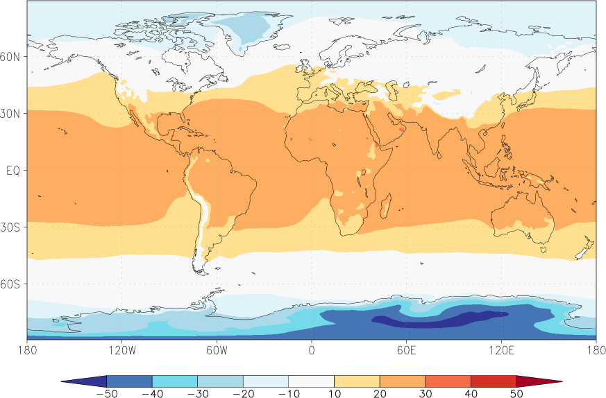 temperature (2m height, world) January-December  observed values