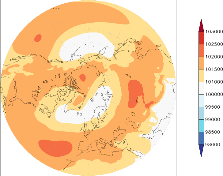 sea-level pressure (northern hemisphere) January-December  observed values