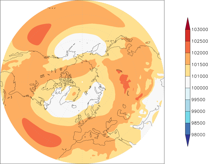 sea-level pressure (northern hemisphere) January-December  observed values