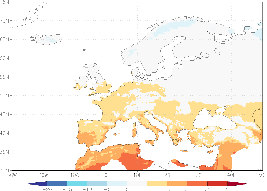 daily mean temperature January-December  observed values