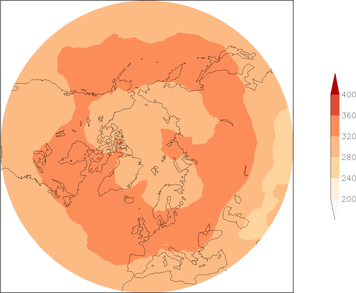 ozone (northern hemisphere) July-June  observed values