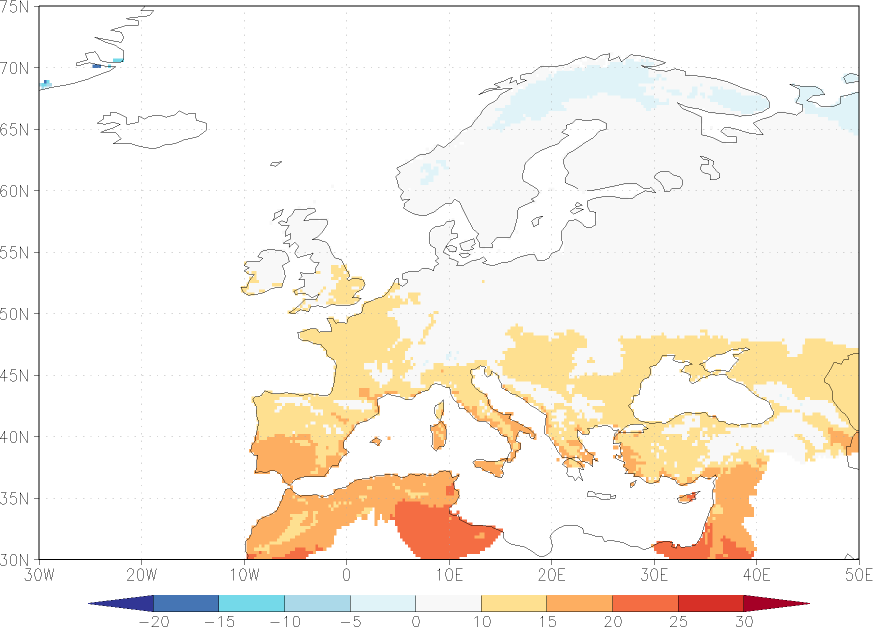 daily mean temperature July-June  observed values
