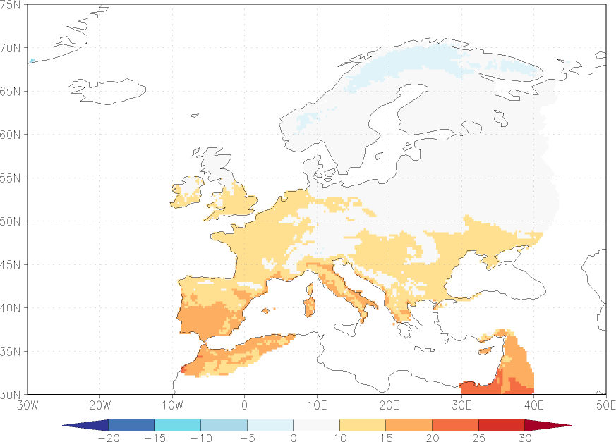 daily mean temperature January-December  observed values
