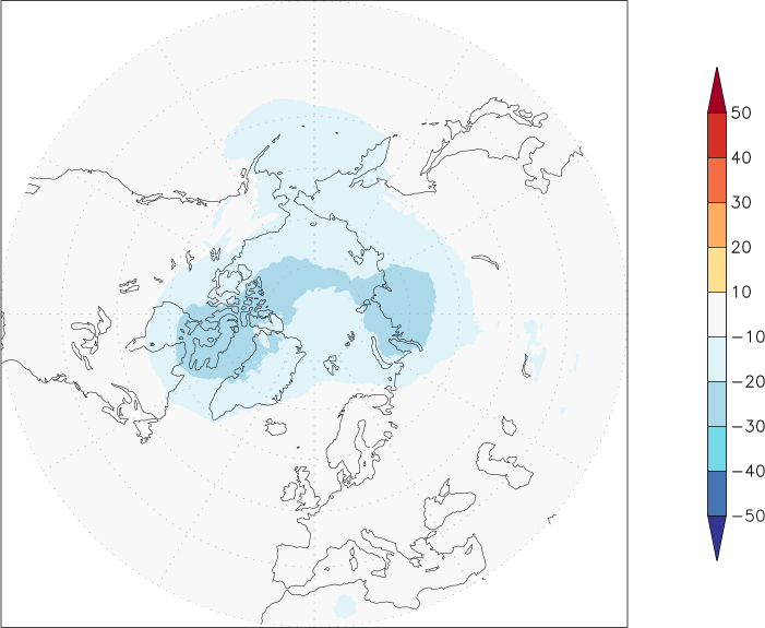 ozone (northern hemisphere) anomaly January-December  w.r.t. 1981-2010