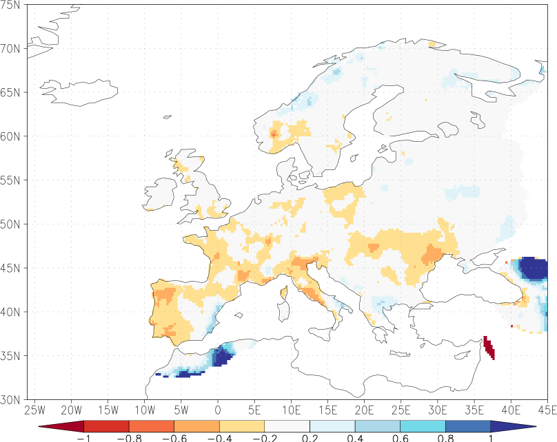 precipitation anomaly July-June  relative anomalies  (-1: dry, 0: normal, 2: three times normal)