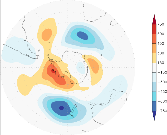 500mb height (southern hemisphere) anomaly Summer half year (April-September)  w.r.t. 1981-2010