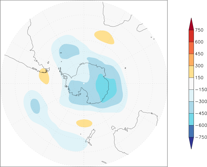 500mb height (southern hemisphere) anomaly Winter half year (October-March)  w.r.t. 1981-2010