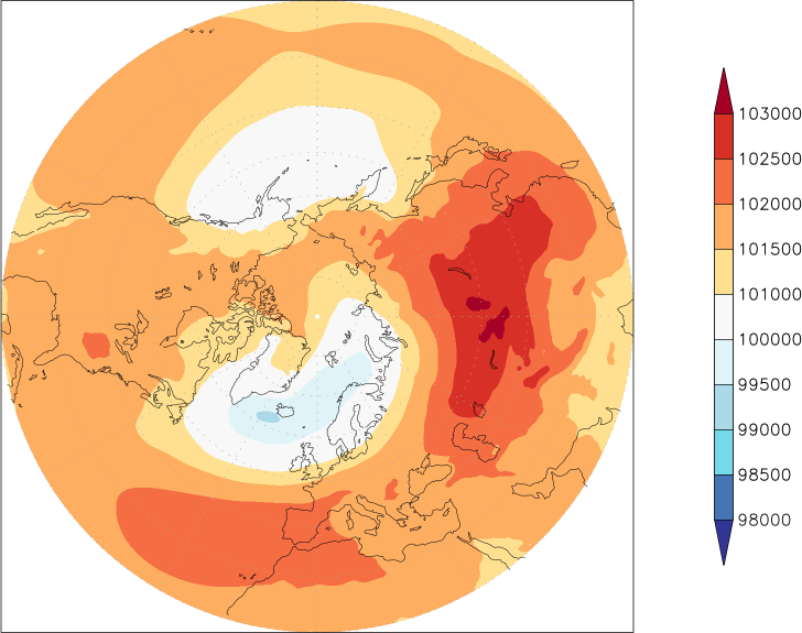 sea-level pressure (northern hemisphere) Winter half year (October-March)  observed values