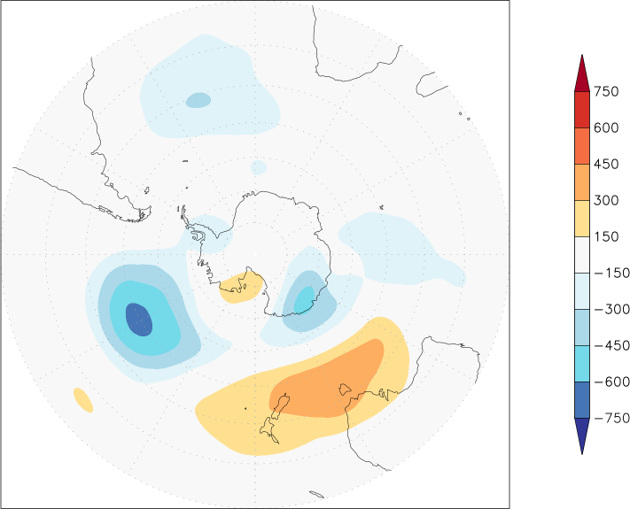 500mb height (southern hemisphere) anomaly Summer half year (April-September)  w.r.t. 1981-2010