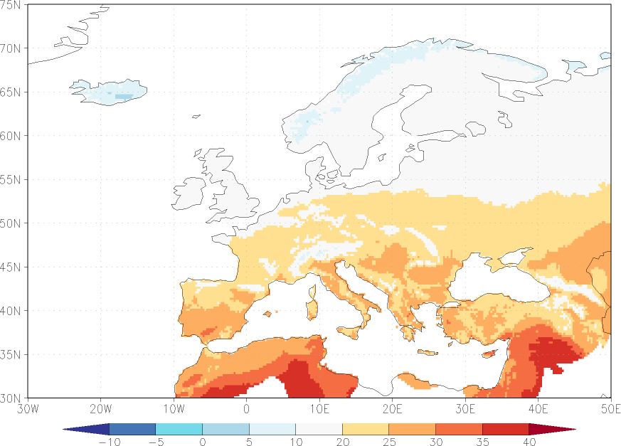 maximum temperature Summer half year (April-September)  observed values