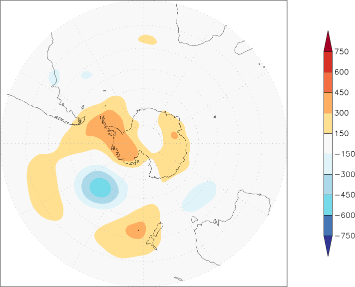 500mb height (southern hemisphere) anomaly Summer half year (April-September)  w.r.t. 1981-2010