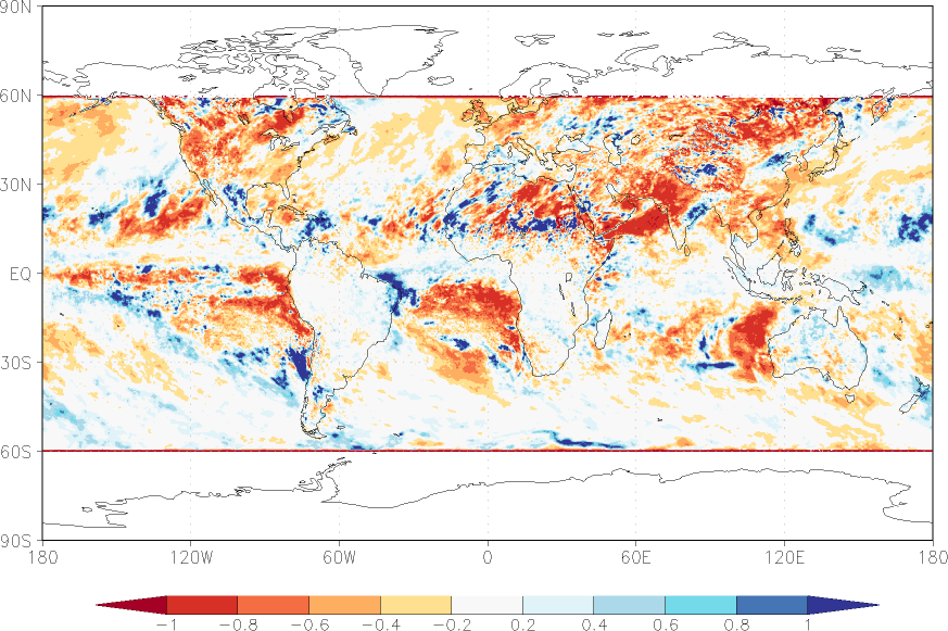 precipitation (satellite) anomaly Winter half year (October-March)  relative anomalies  (-1: dry, 0: normal, 2: three times normal)