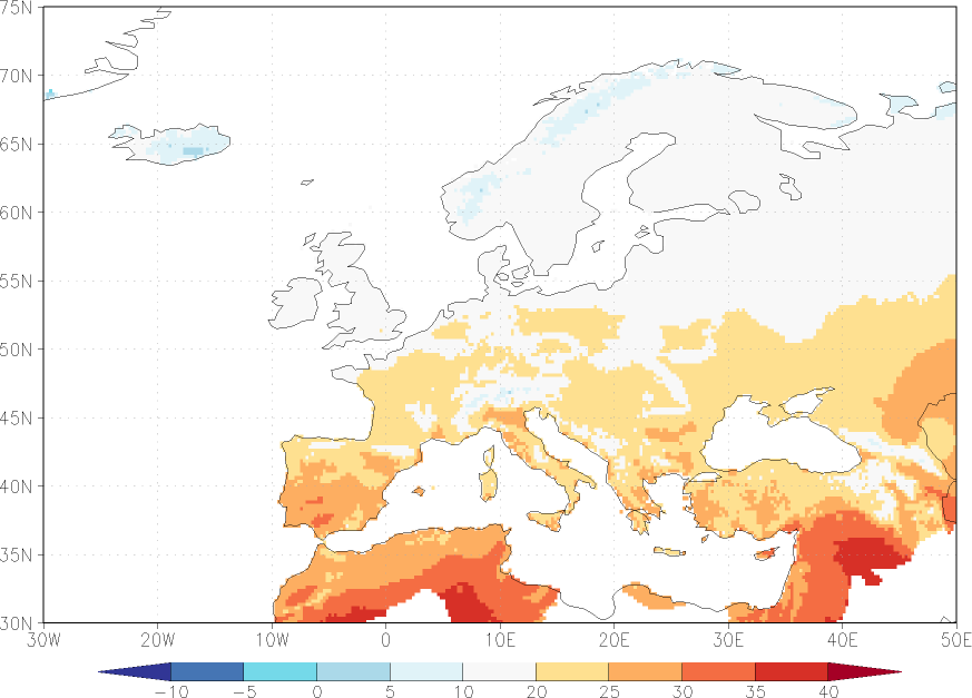 maximum temperature Summer half year (April-September)  observed values