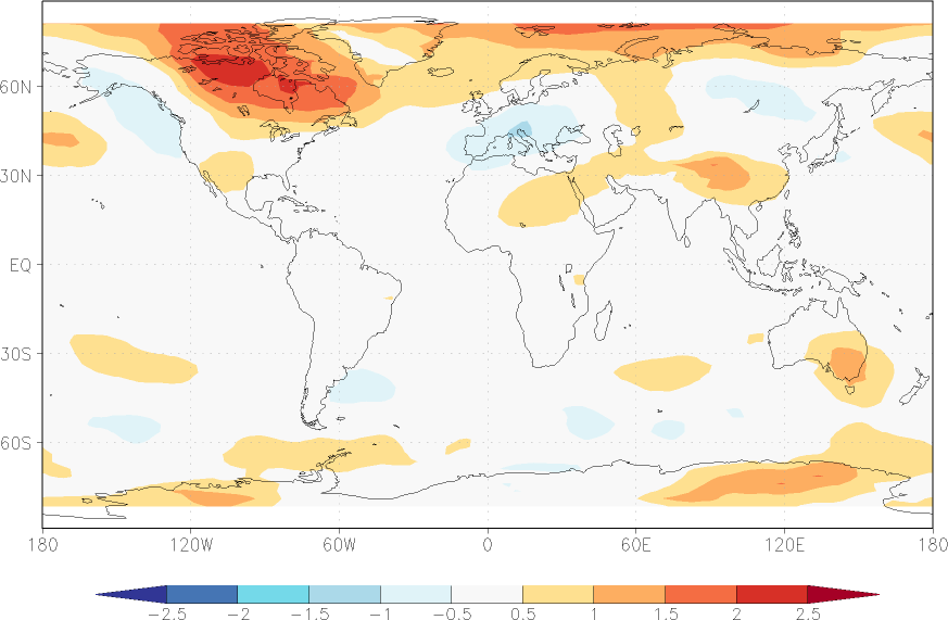 temperature of the lower troposphere anomaly Winter half year (October-March)  w.r.t. 1981-2010