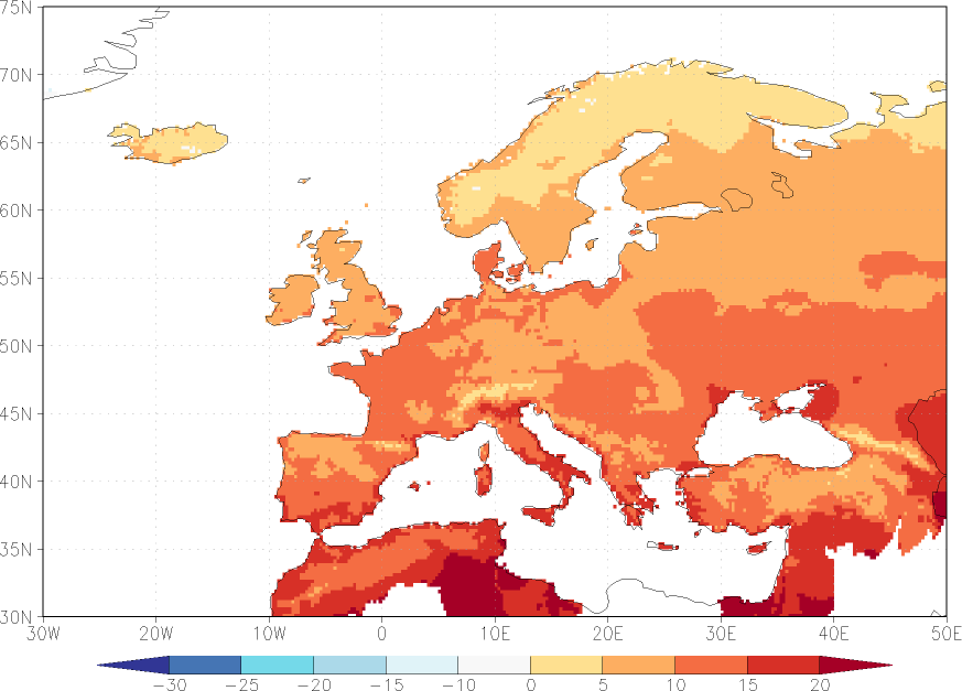 minimum temperature Summer half year (April-September)  observed values