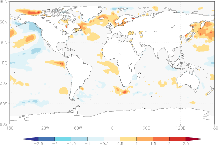 sea surface temperature anomaly Summer half year (April-September)  w.r.t. 1982-2010
