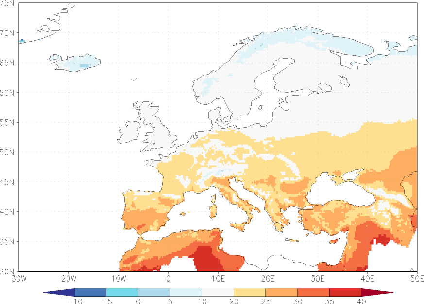 maximum temperature Summer half year (April-September)  observed values