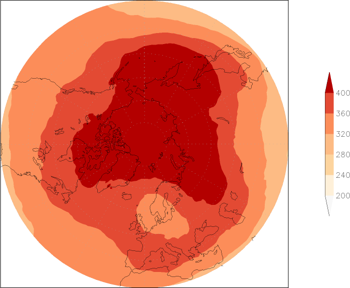 ozone (northern hemisphere) Summer half year (April-September)  observed values
