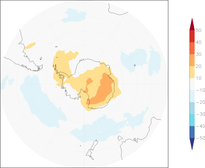 ozone (southern hemisphere) anomaly Summer half year (April-September)  w.r.t. 1981-2010