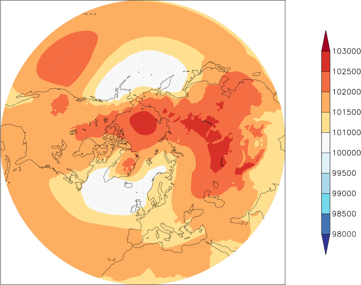 sea-level pressure (northern hemisphere) Winter half year (October-March)  observed values