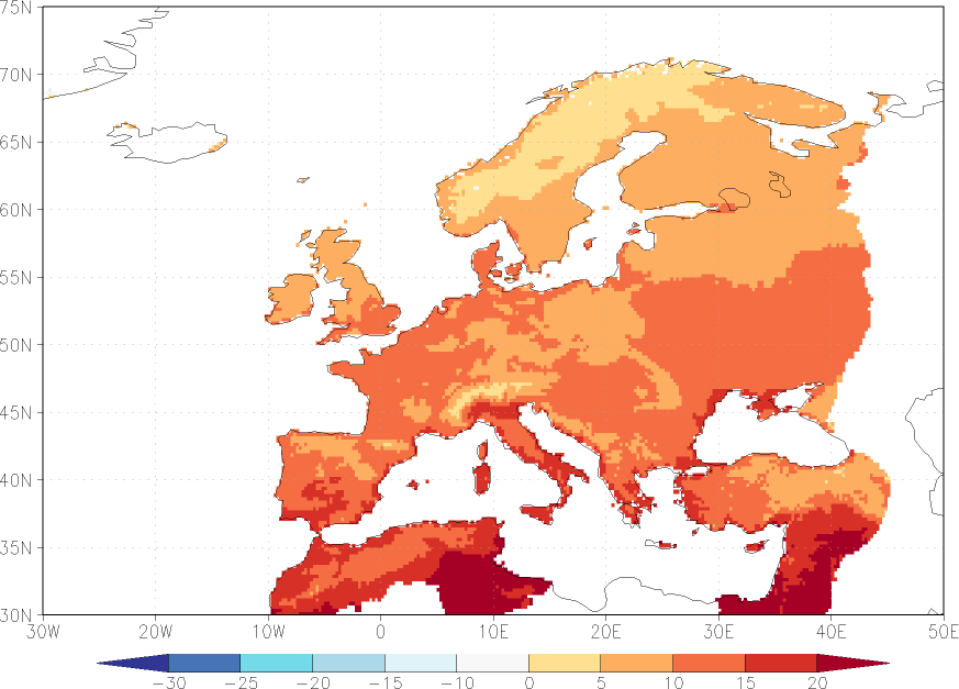 minimum temperature Summer half year (April-September)  observed values