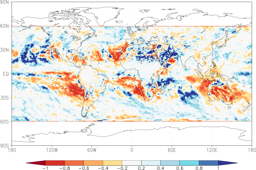 precipitation (satellite) anomaly Summer half year (April-September)  relative anomalies  (-1: dry, 0: normal, 2: three times normal)