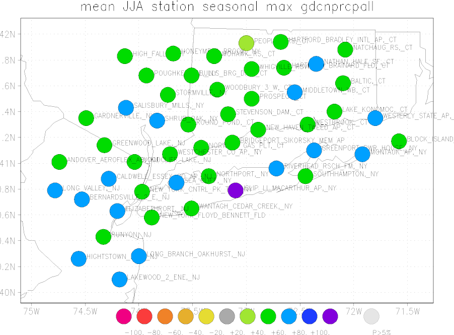 daily precipitation totals by zip code