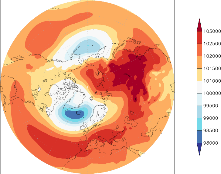 sea-level pressure (northern hemisphere) January  observed values