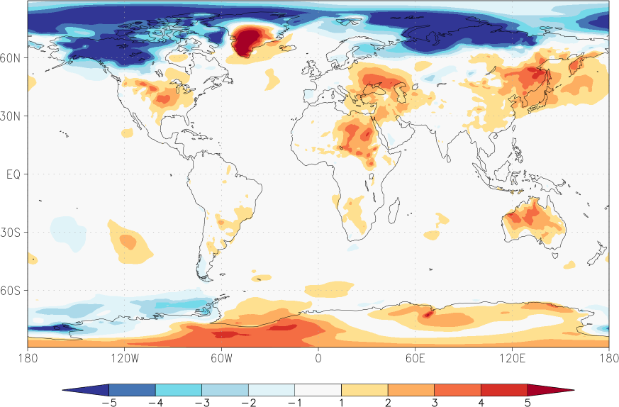 temperature (2m height, world) anomaly November  w.r.t. 1981-2010
