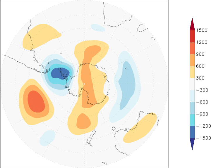 500mb height (southern hemisphere) anomaly November  w.r.t. 1981-2010