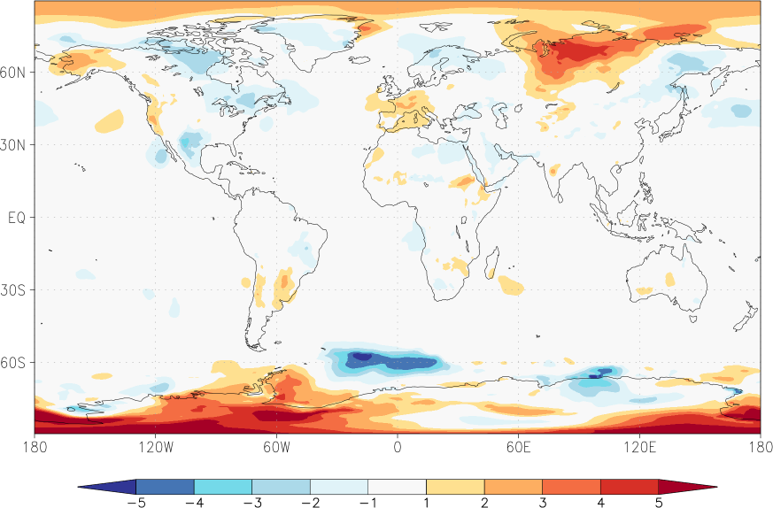 temperature (2m height, world) anomaly September  w.r.t. 1981-2010