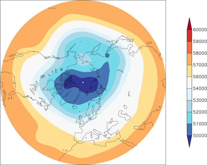 500mb height (northern hemisphere) November  observed values