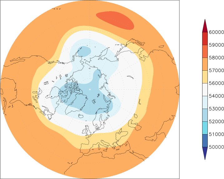 500mb height (northern hemisphere) September  observed values