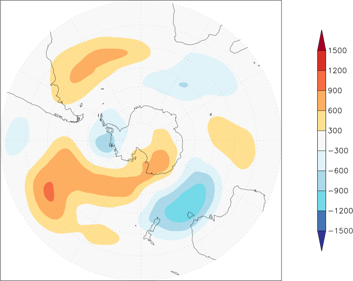 500mb height (southern hemisphere) anomaly August  w.r.t. 1981-2010