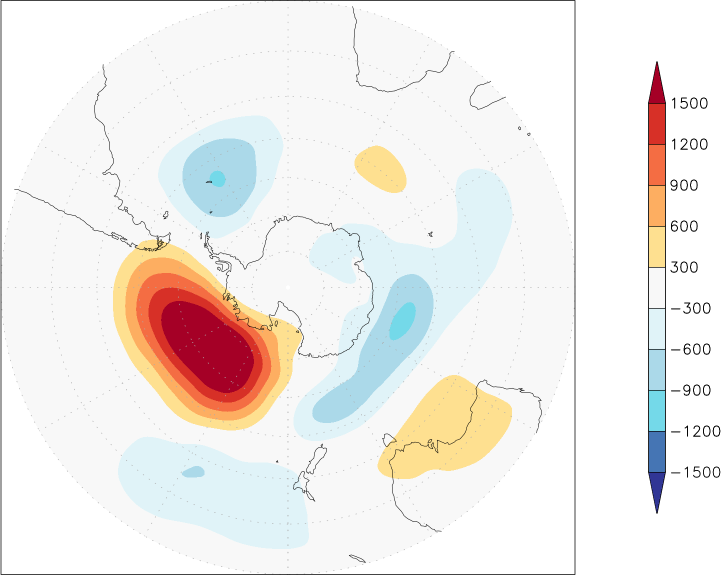 500mb height (southern hemisphere) anomaly October  w.r.t. 1981-2010