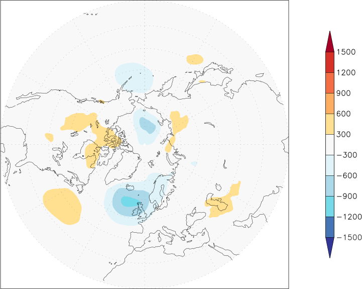 sea-level pressure (northern hemisphere) anomaly August  w.r.t. 1981-2010