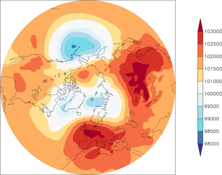 sea-level pressure (northern hemisphere) January  observed values