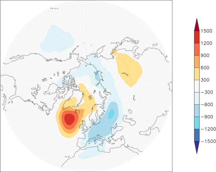 sea-level pressure (northern hemisphere) anomaly October  w.r.t. 1981-2010