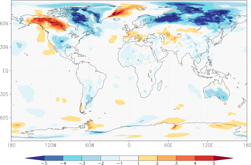 temperature (2m height, world) anomaly November  w.r.t. 1981-2010