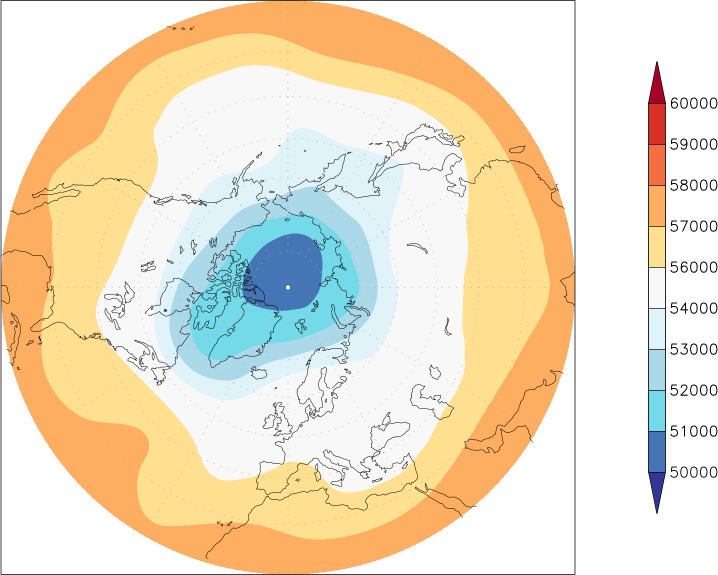 500mb height (northern hemisphere) May  observed values