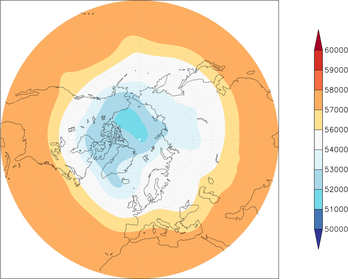 500mb height (northern hemisphere) September  observed values