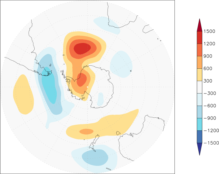 500mb height (southern hemisphere) anomaly October  w.r.t. 1981-2010